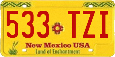 NM license plate 533TZI