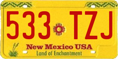 NM license plate 533TZJ