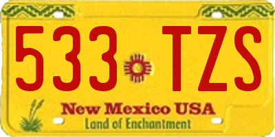 NM license plate 533TZS