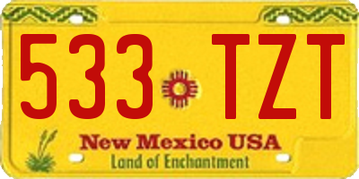 NM license plate 533TZT