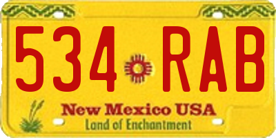 NM license plate 534RAB
