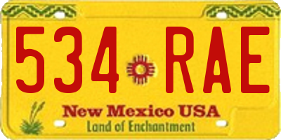 NM license plate 534RAE