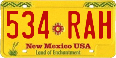 NM license plate 534RAH