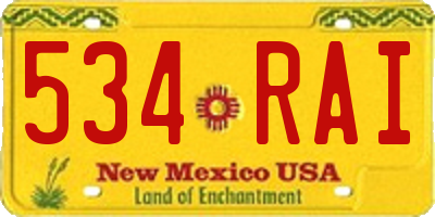 NM license plate 534RAI