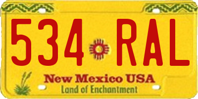 NM license plate 534RAL