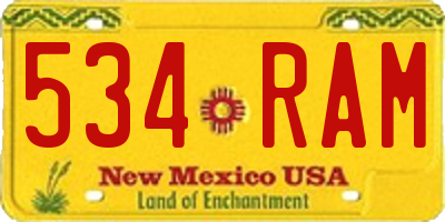 NM license plate 534RAM