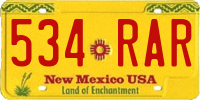 NM license plate 534RAR