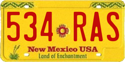 NM license plate 534RAS