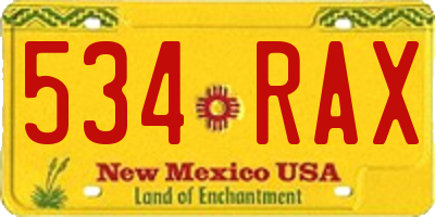 NM license plate 534RAX