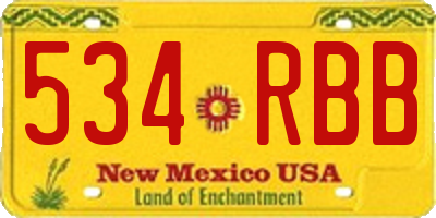 NM license plate 534RBB