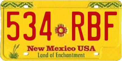 NM license plate 534RBF