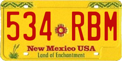NM license plate 534RBM