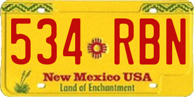 NM license plate 534RBN