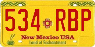 NM license plate 534RBP