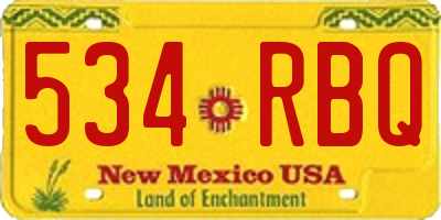 NM license plate 534RBQ