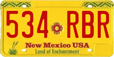 NM license plate 534RBR