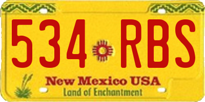 NM license plate 534RBS