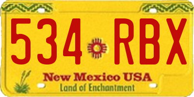 NM license plate 534RBX