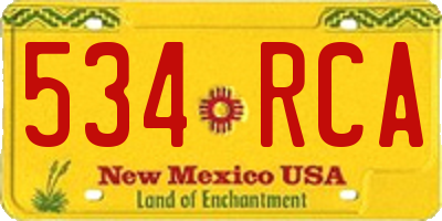 NM license plate 534RCA