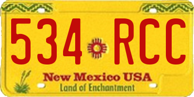 NM license plate 534RCC