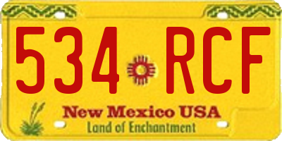 NM license plate 534RCF