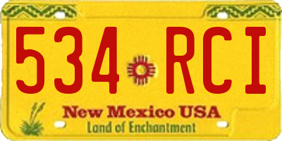 NM license plate 534RCI