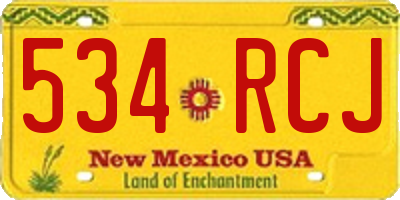 NM license plate 534RCJ