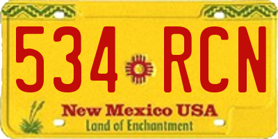 NM license plate 534RCN
