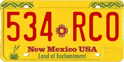 NM license plate 534RCO