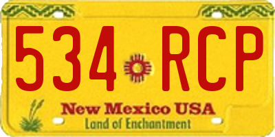NM license plate 534RCP