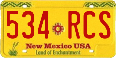 NM license plate 534RCS