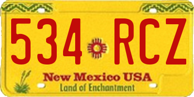 NM license plate 534RCZ