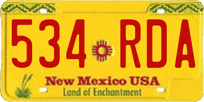 NM license plate 534RDA