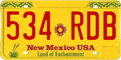 NM license plate 534RDB
