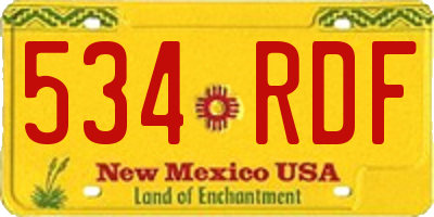 NM license plate 534RDF