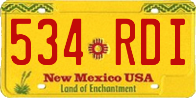NM license plate 534RDI