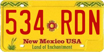 NM license plate 534RDN
