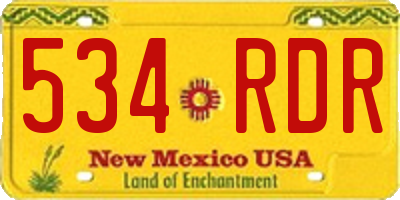 NM license plate 534RDR