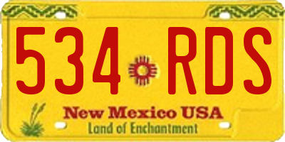 NM license plate 534RDS