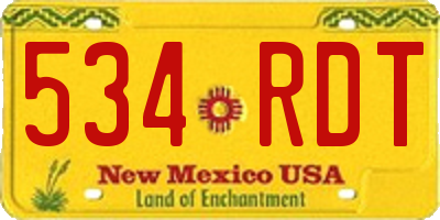 NM license plate 534RDT