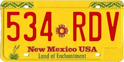 NM license plate 534RDV