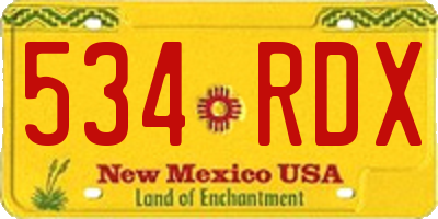 NM license plate 534RDX