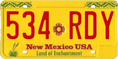 NM license plate 534RDY