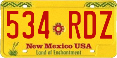 NM license plate 534RDZ