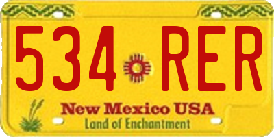 NM license plate 534RER
