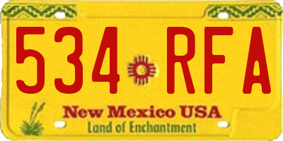 NM license plate 534RFA