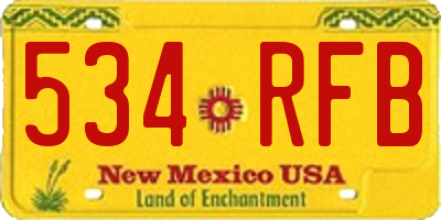 NM license plate 534RFB