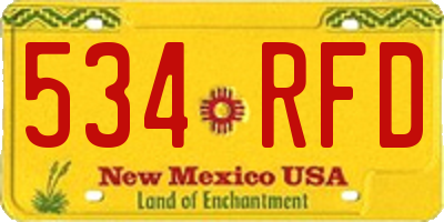NM license plate 534RFD