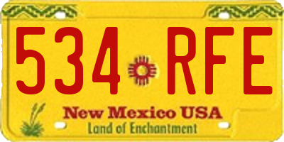 NM license plate 534RFE