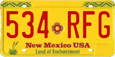 NM license plate 534RFG